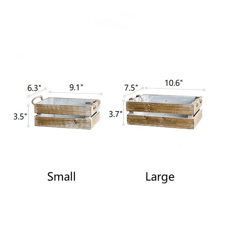 Solid Wood Crate With Rope Handles - RusticReach