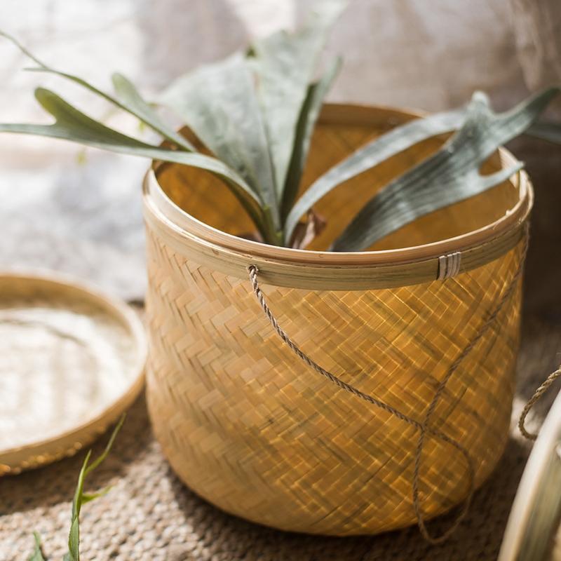 Southeast Asia Round Bamboo Tea Box Jar - RusticReach