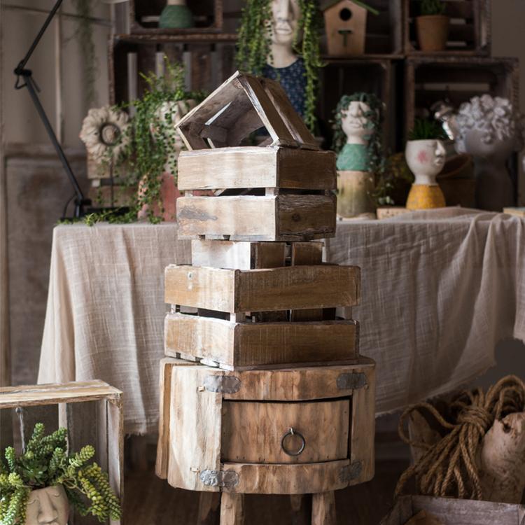 Square Cube Solid Wood Crates - RusticReach