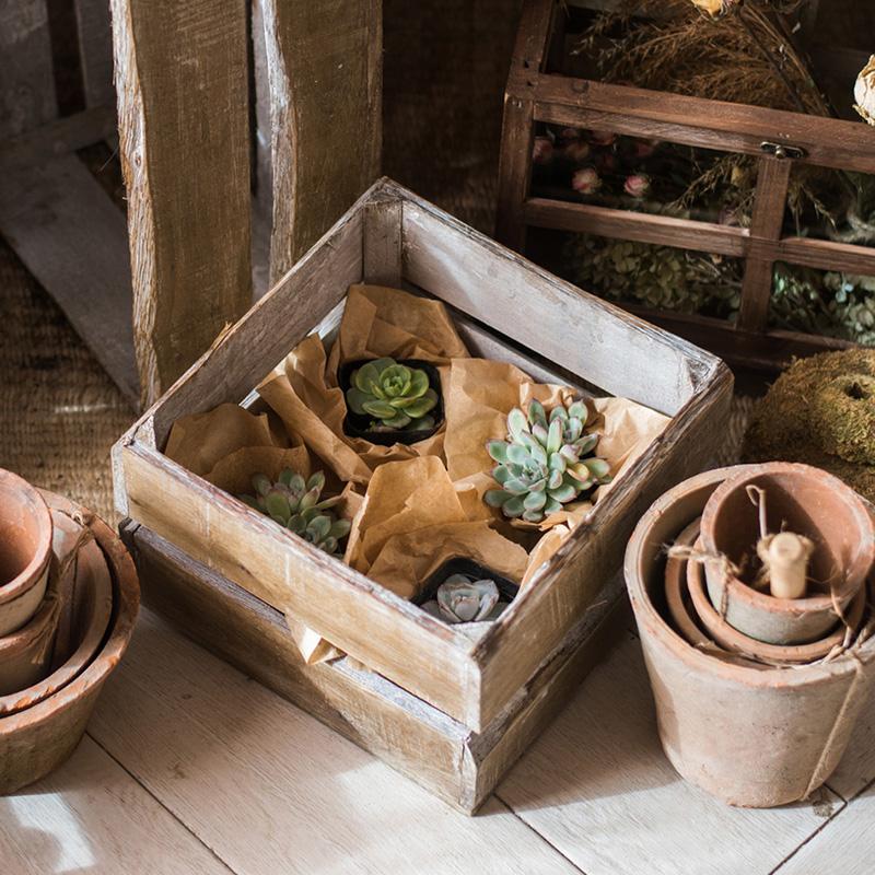 Square Cube Solid Wood Crates - RusticReach