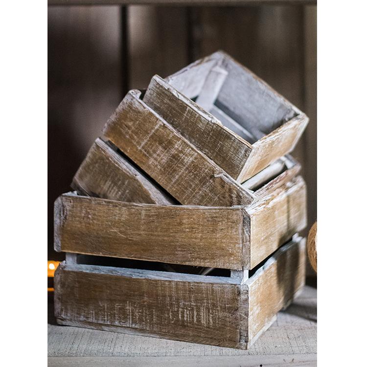 Square Cube Solid Wood Crates - RusticReach
