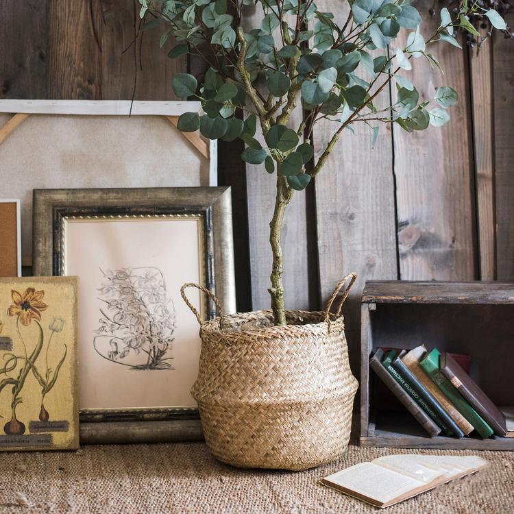 Straw Basket Pop Up Belly Basket - RusticReach