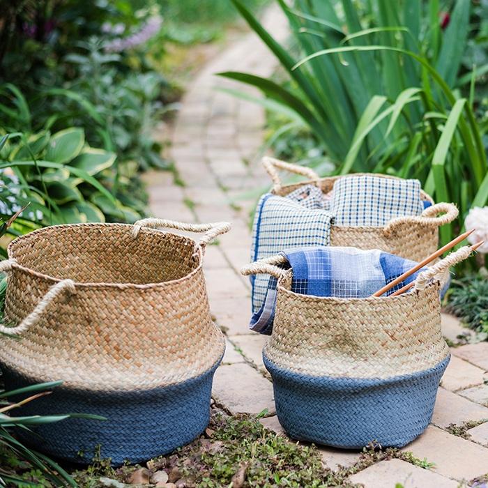 Wire Basket With Linen Liner Oval