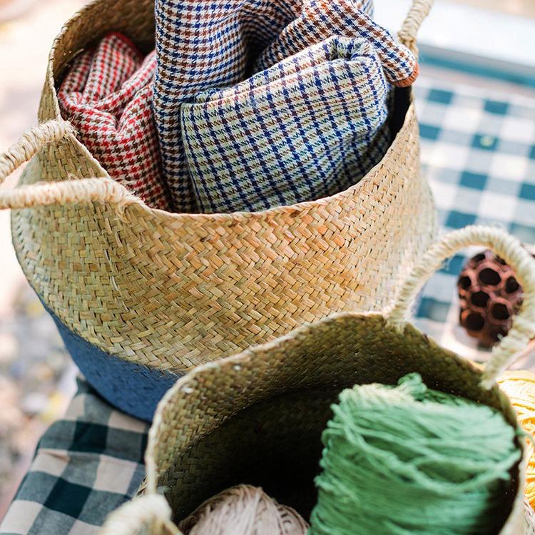 Straw Basket Pop Up Belly Basket - RusticReach