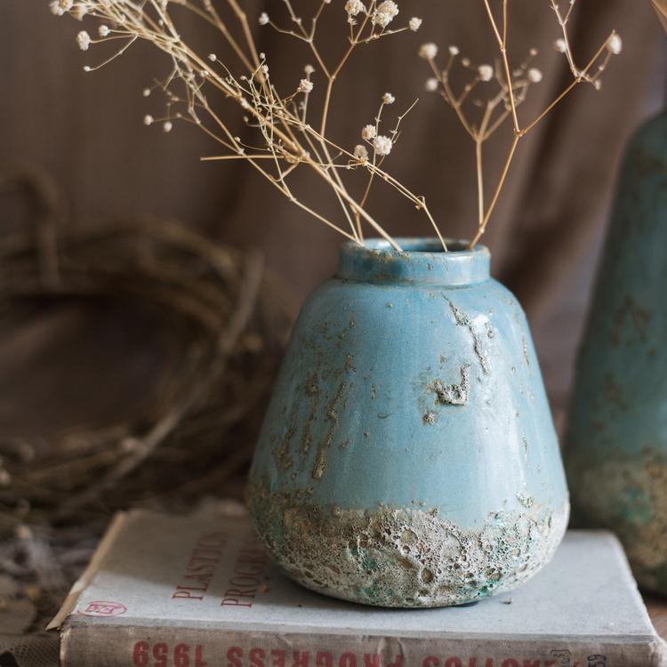 Turquoise Ceramic Vase RusticReach 