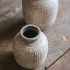 White Textured Porcelain Ceramic Jar Vase - RusticReach