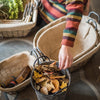 Wire Basket With Linen Liner Oval - RusticReach