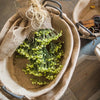 Wire Basket With Linen Liner Oval - RusticReach