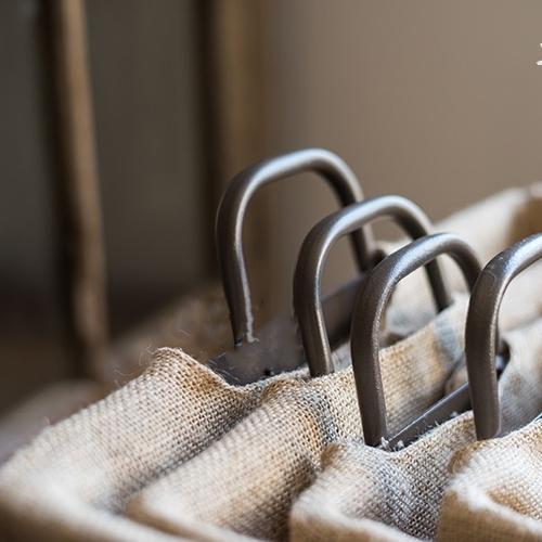 Wire Basket With Linen Liner Rectangular - RusticReach