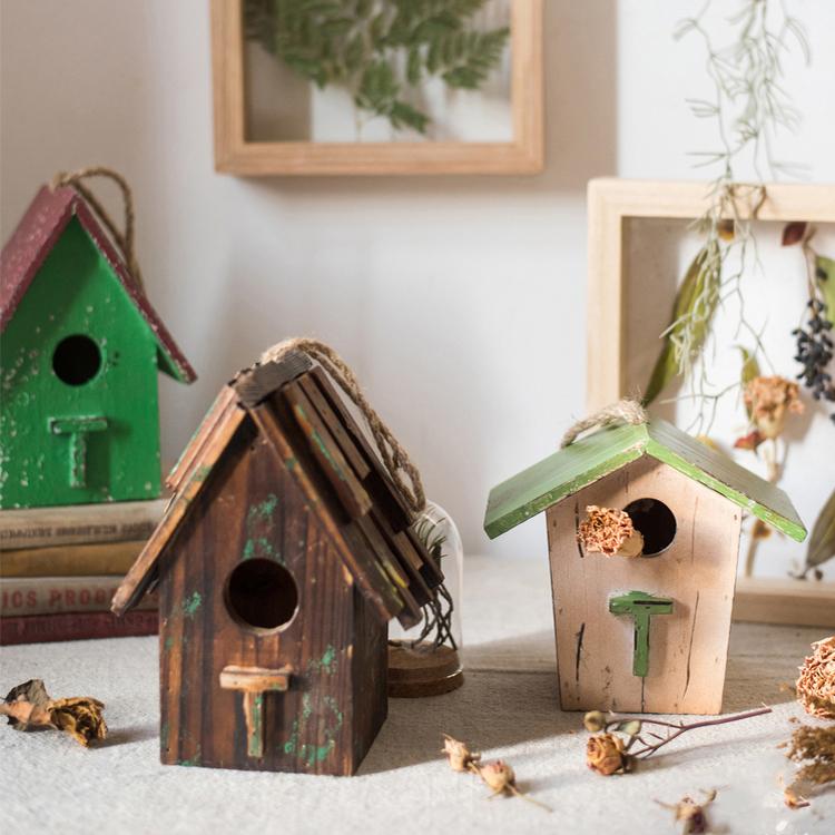Wood Craft Bird's House Ornament RusticReach 