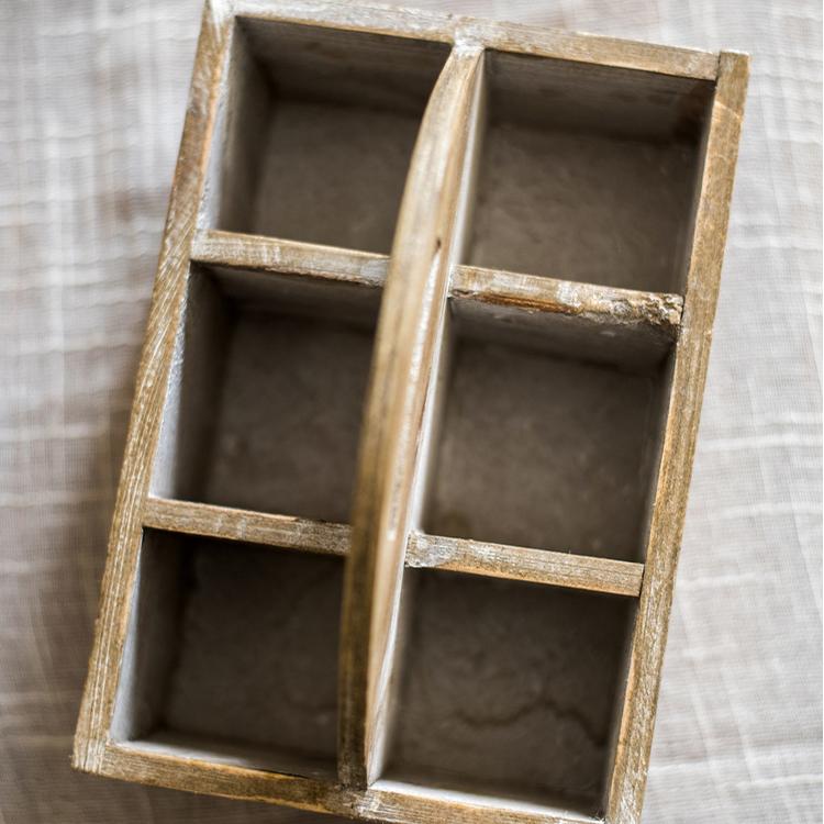 Wooden box basket with Carry Handle RusticReach 